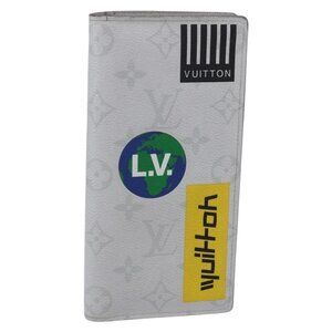 LOUIS VUITTON Portefeuille Brother Logo Story Wallet White M67822 Auth bs30418